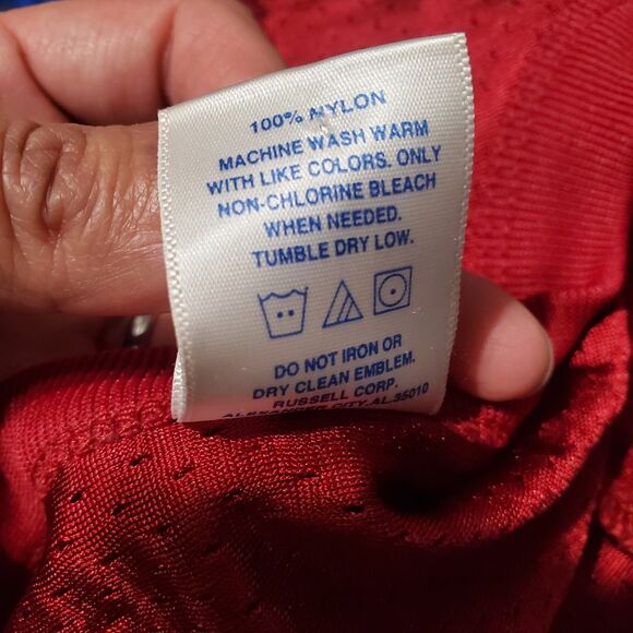 Russell Athletic Blank Jersey Mens Size Large Red Football Sports ON Field NFL - Picture 7 of 7